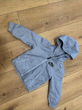 Nike Boys' pale blue Hooded Rain Jacket